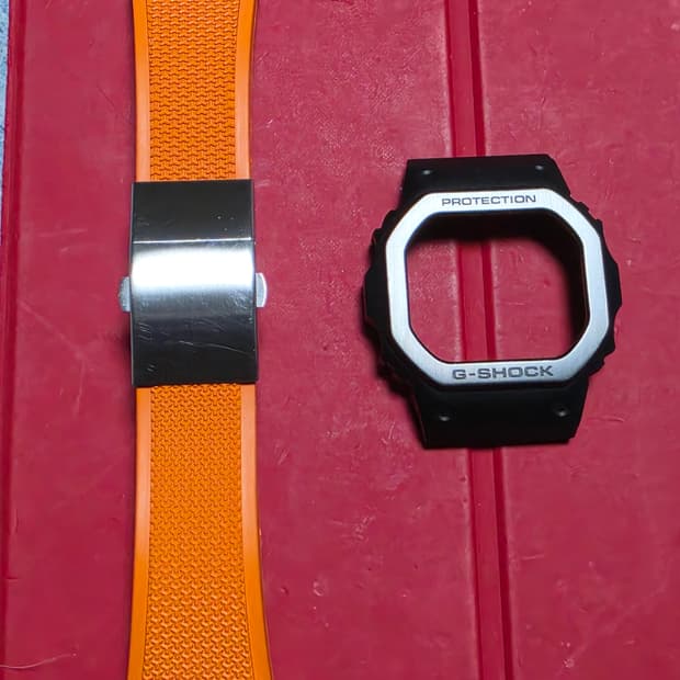 지샥 gmw-b5000 커스텀용 티타늄 베젤 / 
불소 러버 디버클 밴드