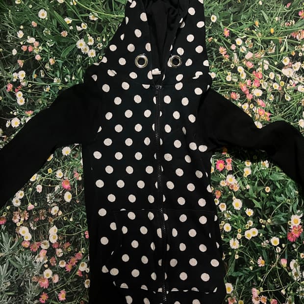 도트 빈티지 후드집업 
