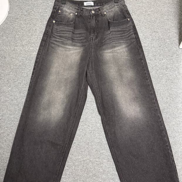 와르 와이드데님팬츠 블랙S