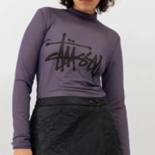 스투시 메쉬 롱슬리브 퍼플 