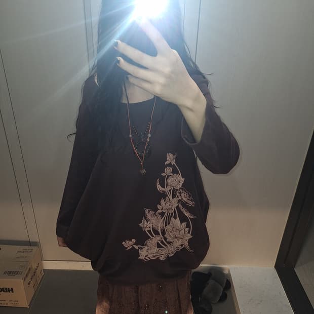 히피 꽃 프린팅 티셔츠 원피스