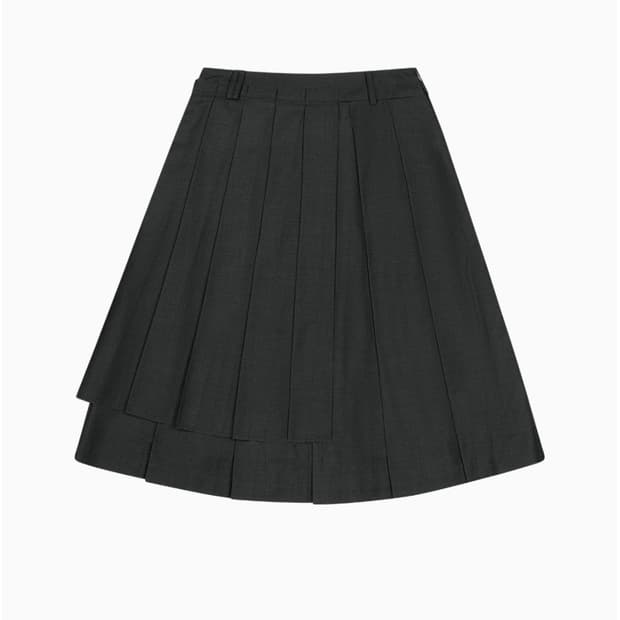오헤시오 플리츠 레이어드 스커트 차콜