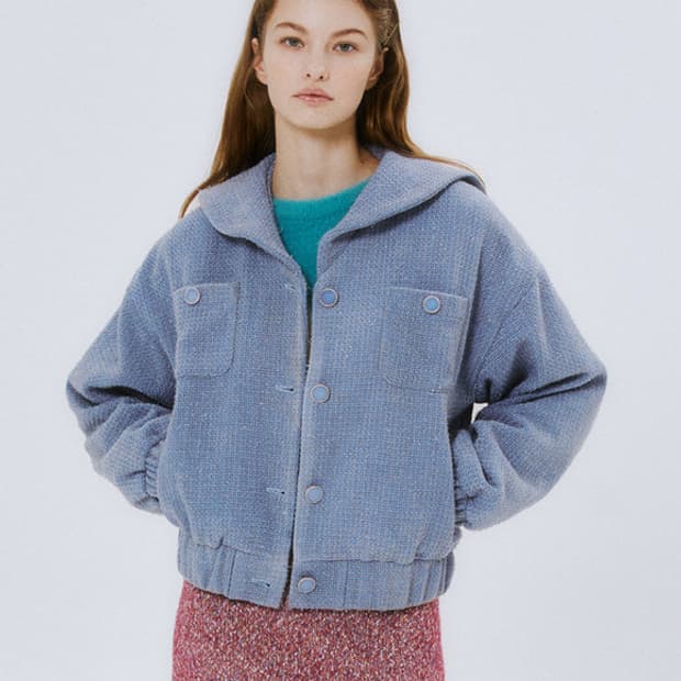 마가린핑거스 세일러 트위드 블루종 자켓 블루