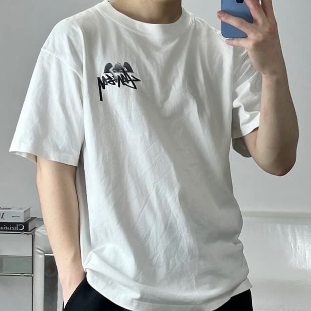 스투시 에잇볼 엔젤 반팔티 L 