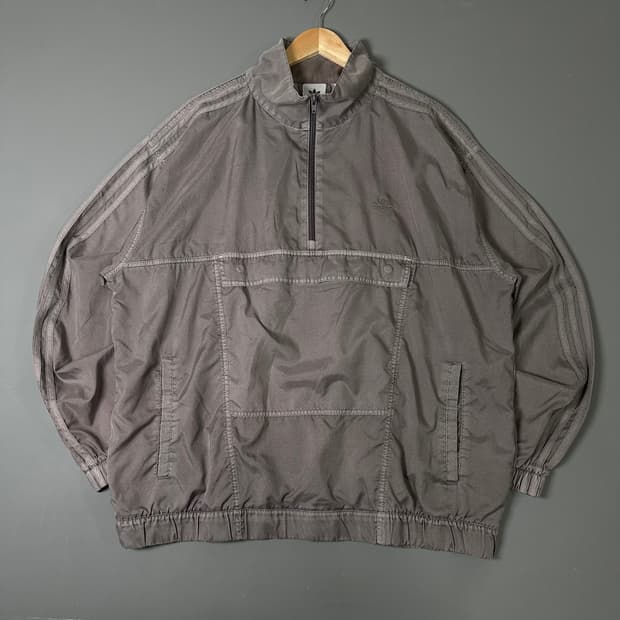 아디다스 워시 트랙자켓 아노락 바람막이 그레이 XL [013106]