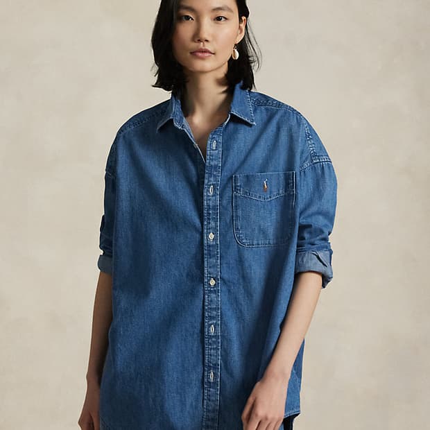 폴로 데님셔츠 클래식핏