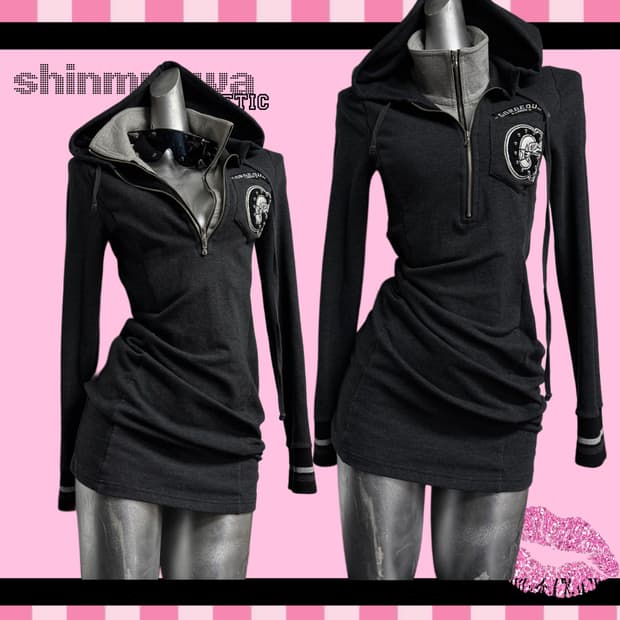 에고이스트 펑크 스터드 후드원피스 