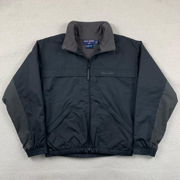 90s 폴로 스포츠 자수로고 플리스 안감 폴리쉘 자켓
