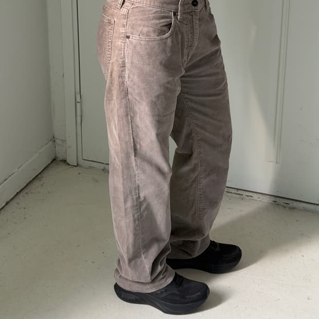 일본빈티지 그레이 코듀로이 팬츠