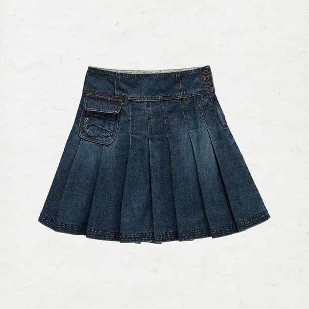 [단델]four-stitch denim skirt (INDIGO)