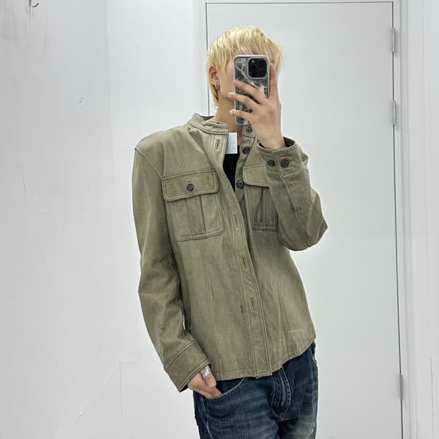 Cowhide Leather Utility Jacket