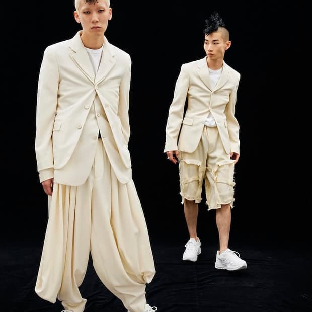 24aw 꼼데가르송 옴므플러스 아이보리 레이어드 자켓 m