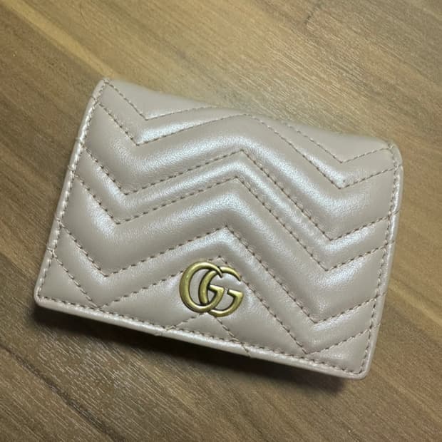 정품 구찌 마몽 반지갑 누드톤