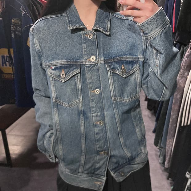 [IM] 타미힐피거 데님 패치워크 트러커 자켓