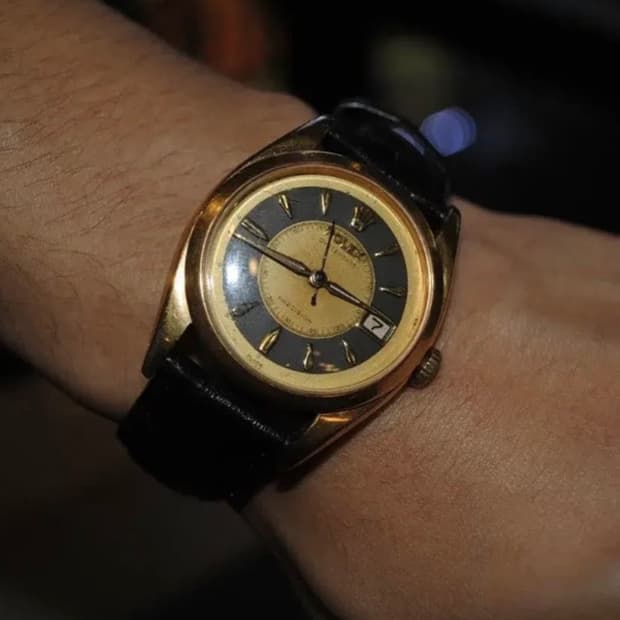 [정품] 롤렉스 오이스터 골드 턱시도 투톤 다이얼 한정판