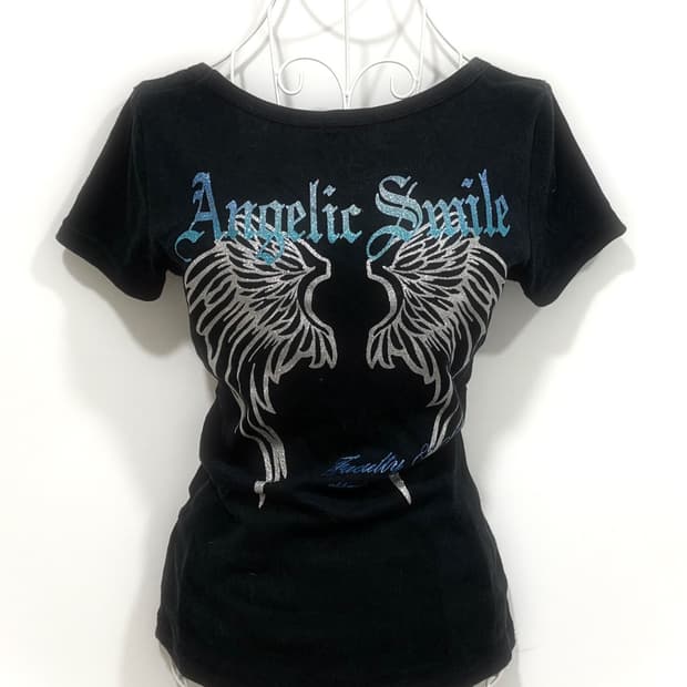 y2k wing lettering short sleeved