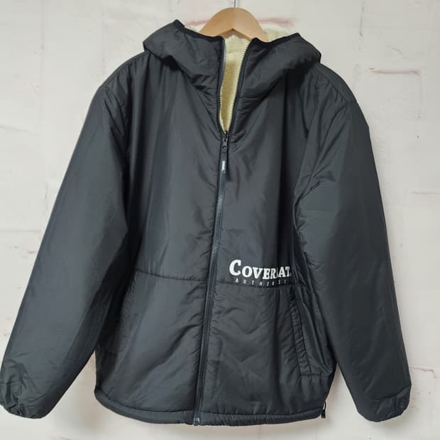 커버낫 블랙 양면 후드 패딩
