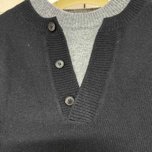 렉토 더블레이어드 니트 블랙 M 새상품