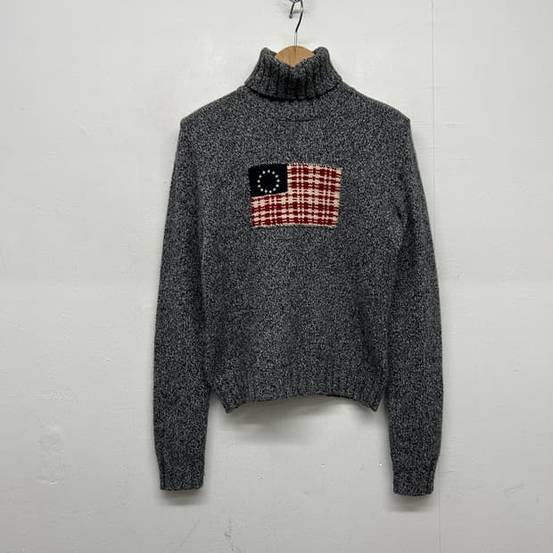 Jpn 폴로 랄프로렌 깃발 목폴라 니트