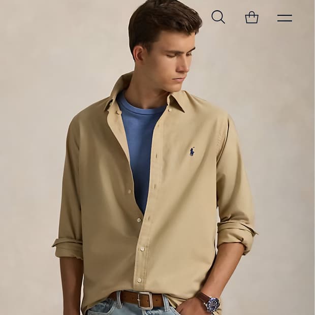 폴로랄프로렌 신형 클래식핏 가먼트 옥스포드 셔츠 M  (95-100)