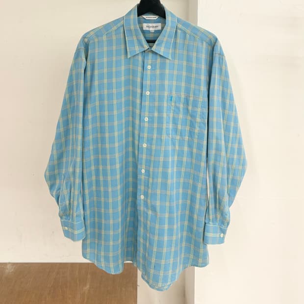 이브 생 로랑 빈티지 코튼 체크 셔츠