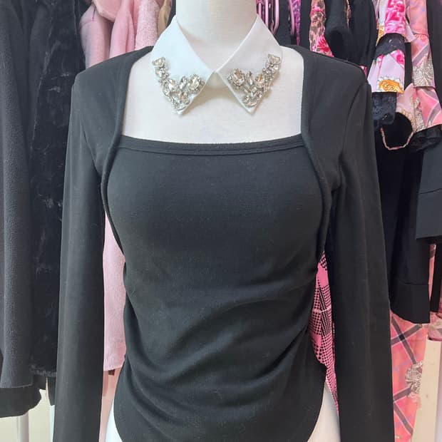 Grl 스퀘어넥 티셔츠 갸루