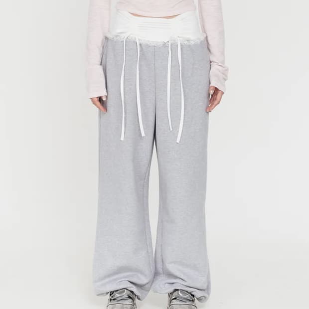 하이스쿨디스코 레이스 셔링 트레이닝 팬츠