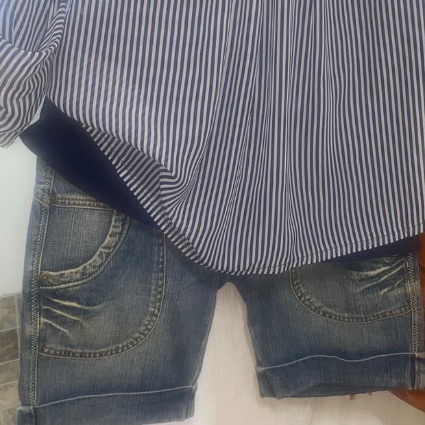 롤업 데님 반바지