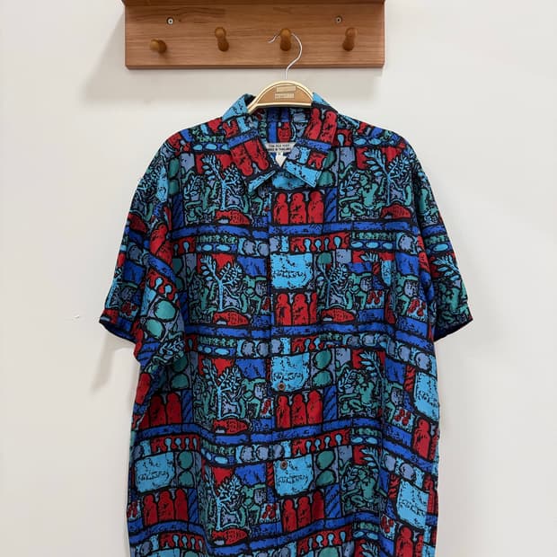 Thai Silk 아트 프린트 셔츠 