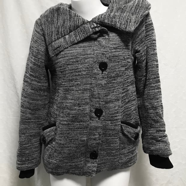 빈티지 vkei 펑크 사선 버튼 하이넥 집업 점퍼