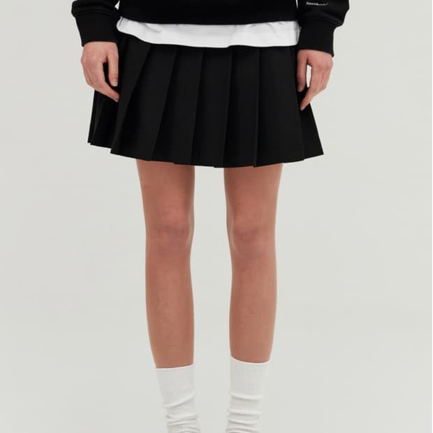 OiOi basic pleated mini skirt_black
