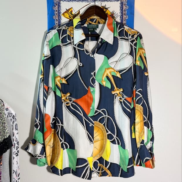LAUREN RALPH LAUREN 실크100 셔츠