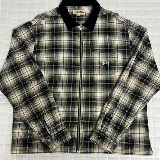 스투시 프랭크 플레이드 집업셔츠 토프 XL 