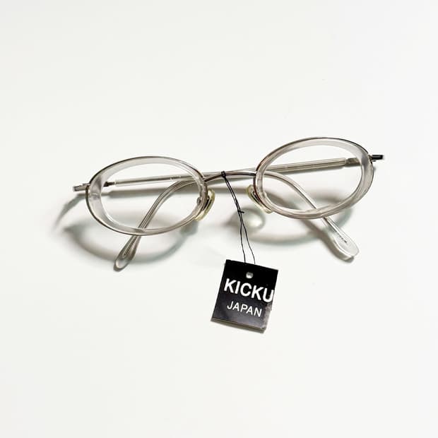 90s KICKU JAPAN 오벌 클리어 프레임 빈티지 안경