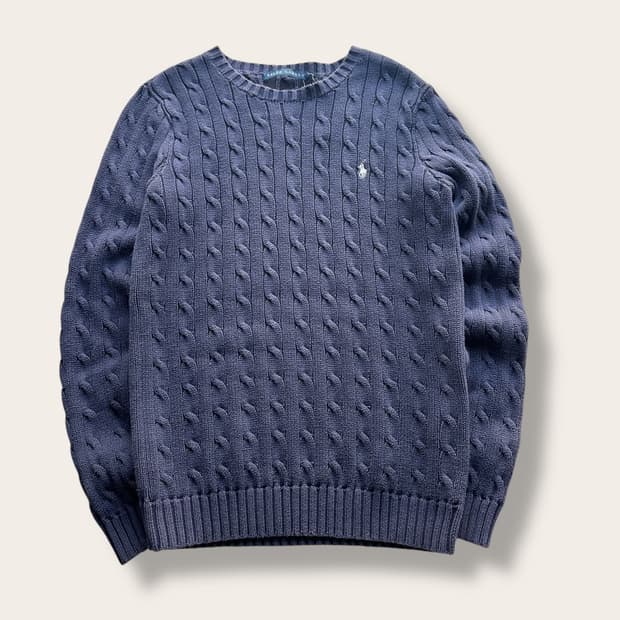폴로 랄프로렌 네이비 케이블 여성 니트