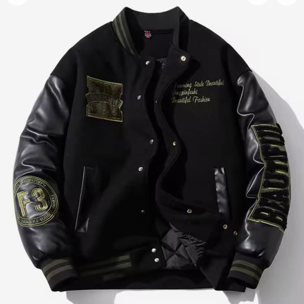 남자 바시티 자켓. 야구점퍼