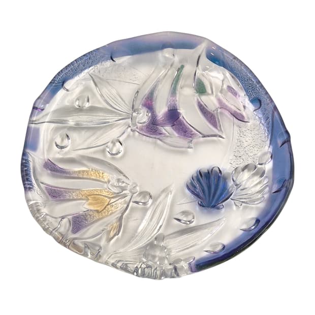 80s 소가 레트로 아쿠아 열대어&조개 접시 1p