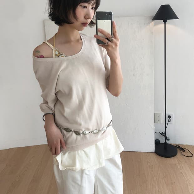 vintage laurel fine knit half sleeve top