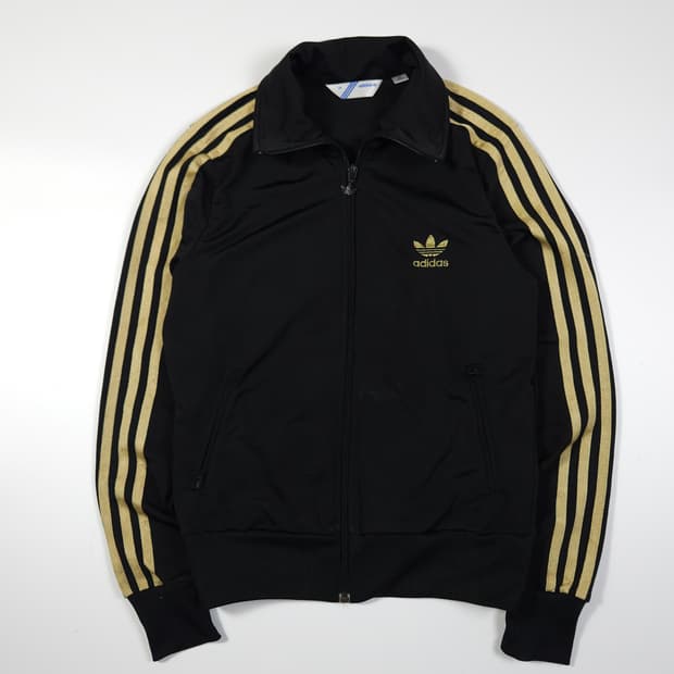 아디다스 파이어버드 빅로고 트랙탑 검/금