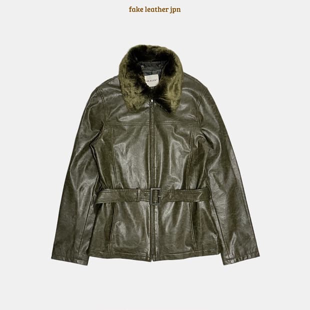 MK klein 페이크 레더 퍼 자켓 일본빈티지