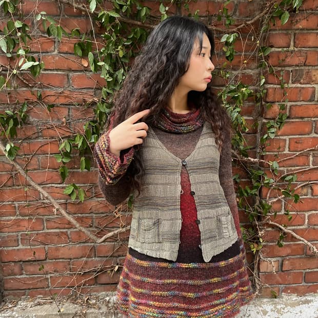 빈티지 줄무늬 베스트