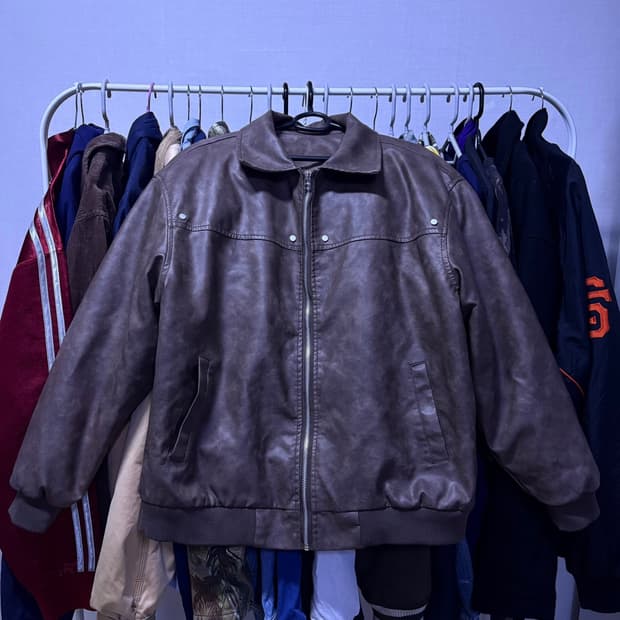 퀄팅 브라운 가죽자켓 105size