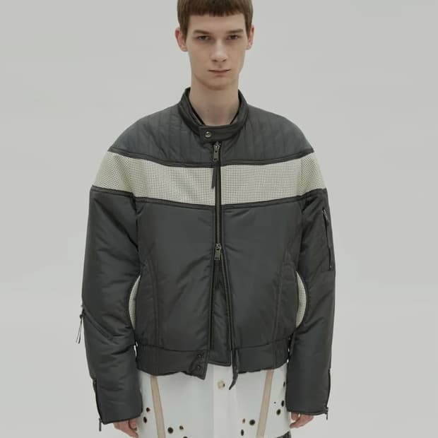 앤더슨벨 패디드 바이커 점퍼 자켓 L