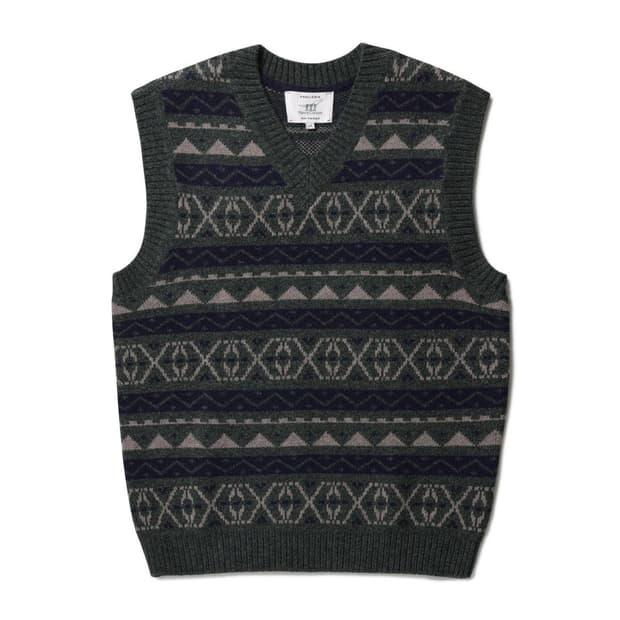 헨리코튼 노르딕 니트 베스트 카키 95사이즈