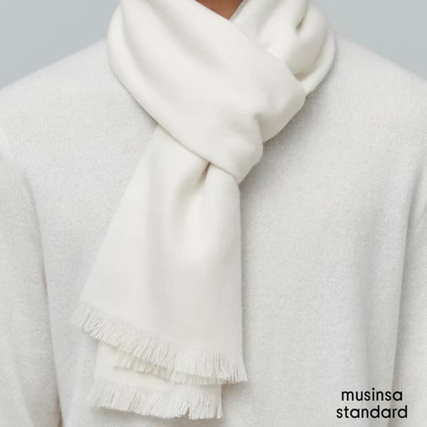 무신사 스탠다드 캐시미어 100 머플러 크림 아이보리