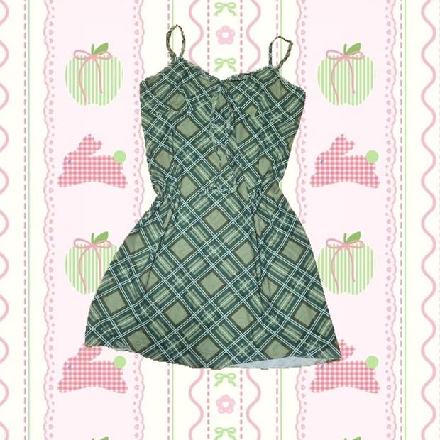 빈티지 모리걸 초록 나시 롱원피스 y2k