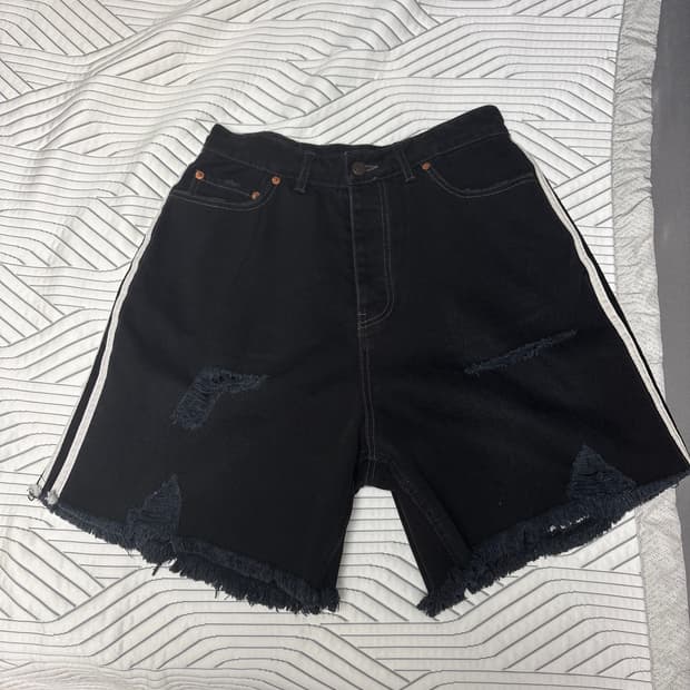 [XS]발렌시아가 x 아디다스 23SS 배기 쇼츠 블랙 데님