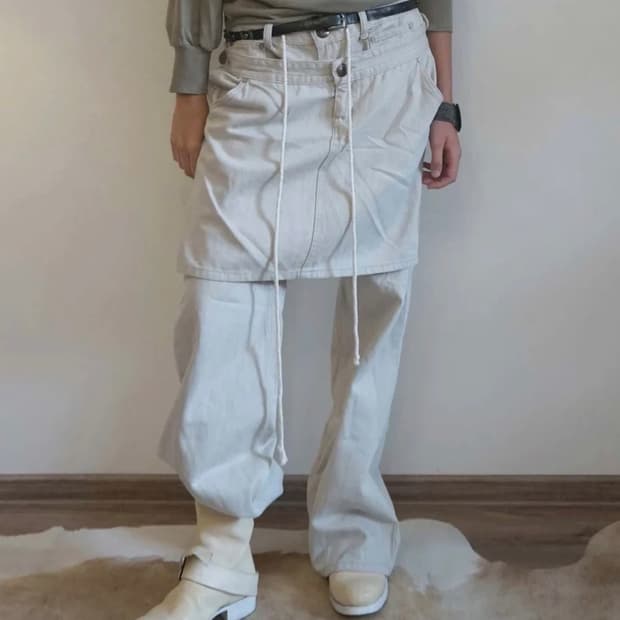 Sculptor Apron Layered Denim Raw M