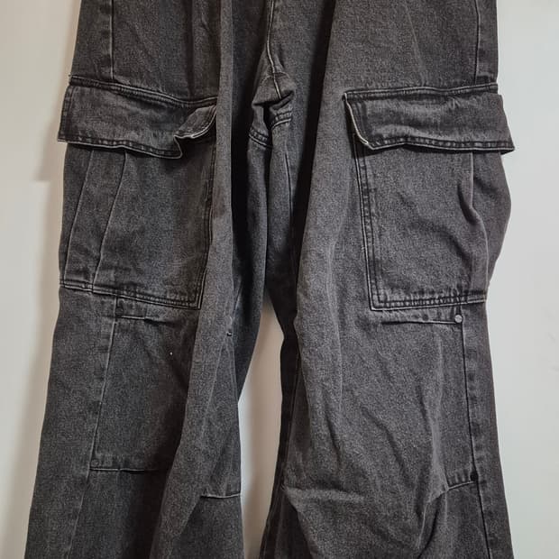 흑청 카고 힙합팬츠 허벅지41 총장117