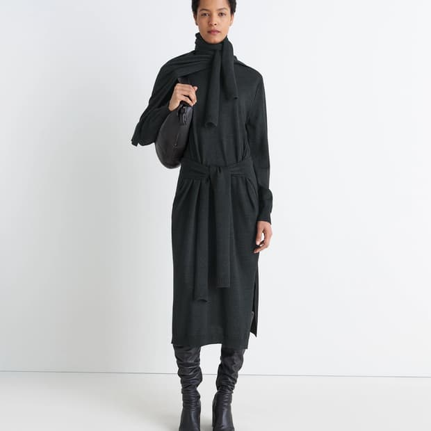 [XS,S,M]르메르 25fw 트롱프뢰유 드레스/앤트러사이트